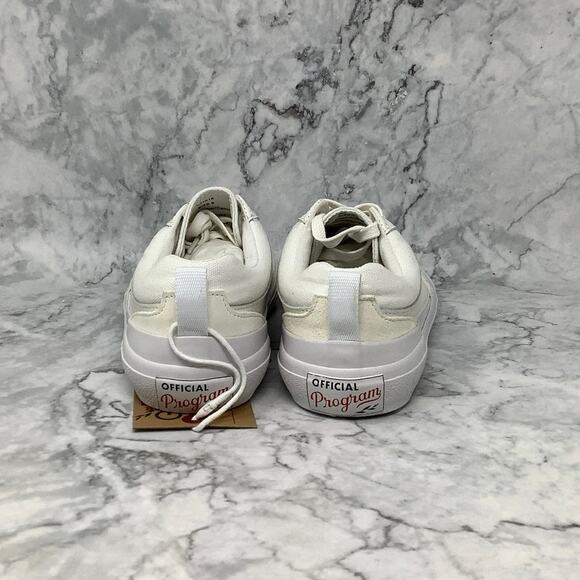 Official Program Sz 8 Off White/White STU-90 Leather Canvas Sneaker P1-27 - Picture 5 of 11